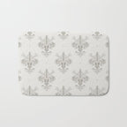Fleur De Lis In Cool Neutral Grey Bath Mat Gallery Image 1