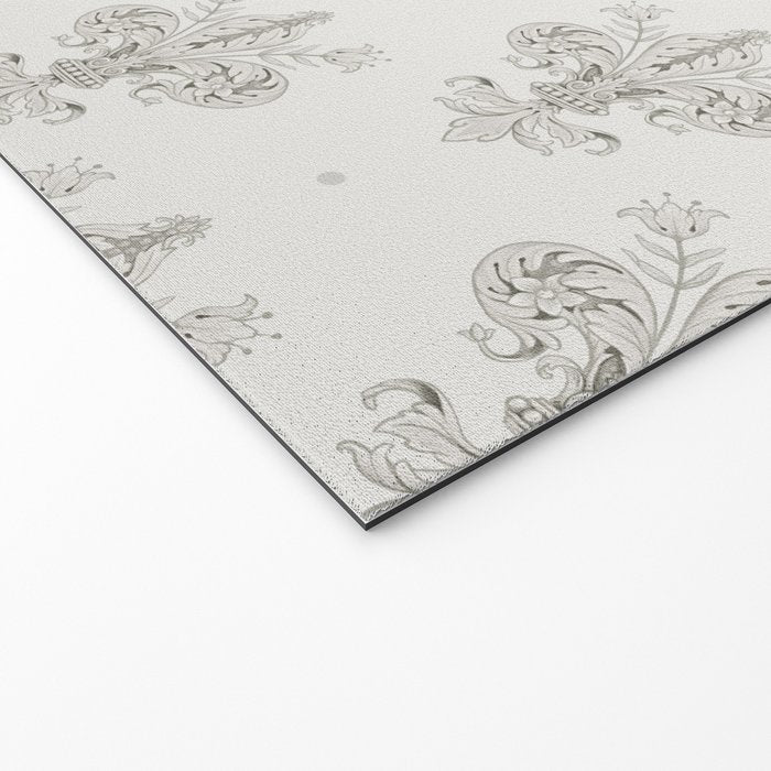 Fleur De Lis In Cool Neutral Grey Welcome Mat Gallery Image 2
