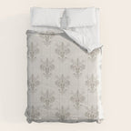 Fleur De Lis In Cool Neutral Grey Comforter Gallery Image 6