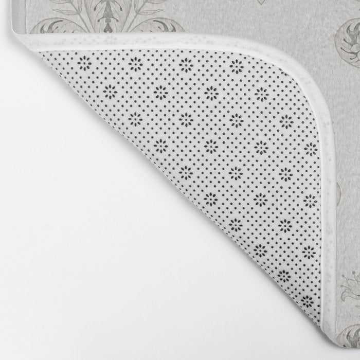 Fleur De Lis In Cool Neutral Grey Bath Mat Gallery Image 2