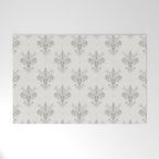 Fleur De Lis In Cool Neutral Grey Welcome Mat Gallery Image 1