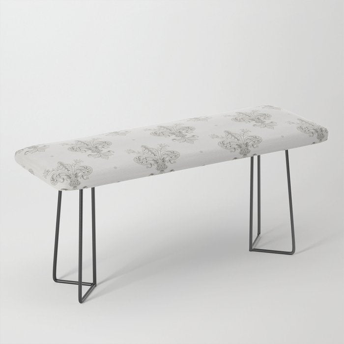 Fleur De Lis In Cool Neutral Grey Bench Gallery Image 1