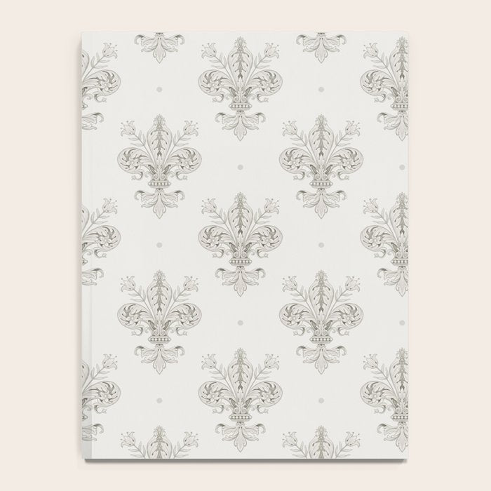 Fleur De Lis In Cool Neutral Grey Notebook Gallery Image 4