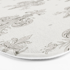 Fleur De Lis In Cool Neutral Grey Bath Mat Gallery Image 3