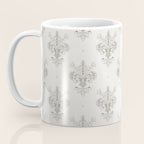 Fleur De Lis In Cool Neutral Grey Coffee Mug Gallery Image 3