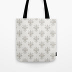 Fleur De Lis In Cool Neutral Grey Tote Bag Gallery Image 1