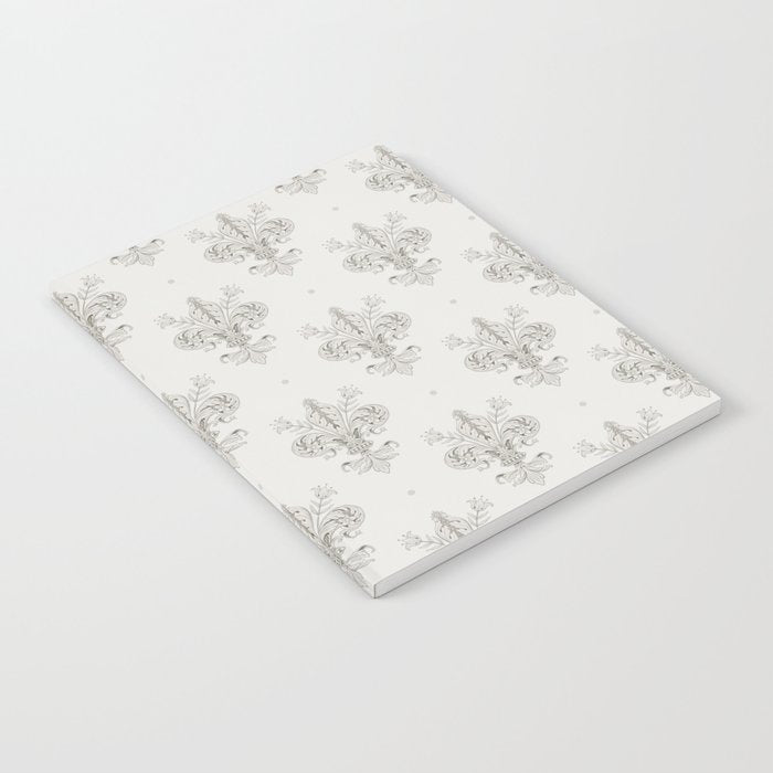Fleur De Lis In Cool Neutral Grey Notebook Gallery Image 2