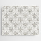 Fleur De Lis In Cool Neutral Grey Jigsaw Puzzle Gallery Image 1