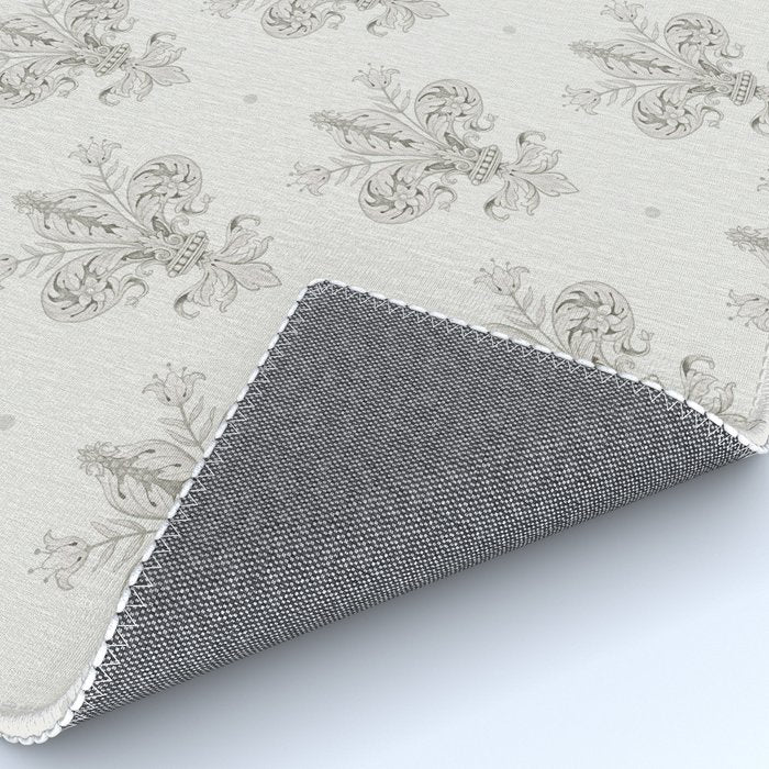 Fleur De Lis In Cool Neutral Grey Rug Gallery Image 4