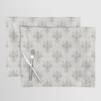 Fleur De Lis In Cool Neutral Grey Placemat Gallery Image 1