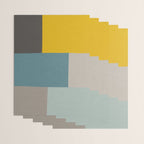 Teal Mustard Gray Modern Patchwork  Wrapping Paper Gallery Image 3