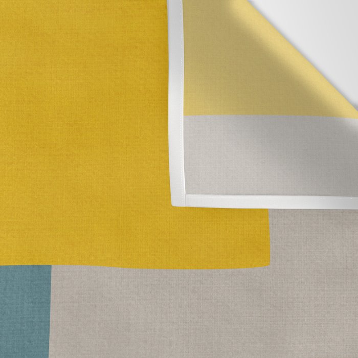 Teal Mustard Gray Modern Patchwork  Wall Tapestry Gallery Image 3