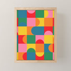 Colorful Mid Century Bauhaus Geometric Abstraction squares and half circles pattern bold colors Mini Art Print Gallery Image 1