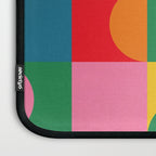 Colorful Mid Century Bauhaus Geometric Abstraction squares and half circles pattern bold colors Laptop Sleeve Gallery Image 3