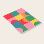 Colorful Mid Century Bauhaus Geometric Abstraction squares and half circles pattern bold colors Notebook Gallery Image 3