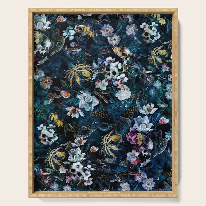 Skull Snake and Flowers Serving Tray Gallery Image 1