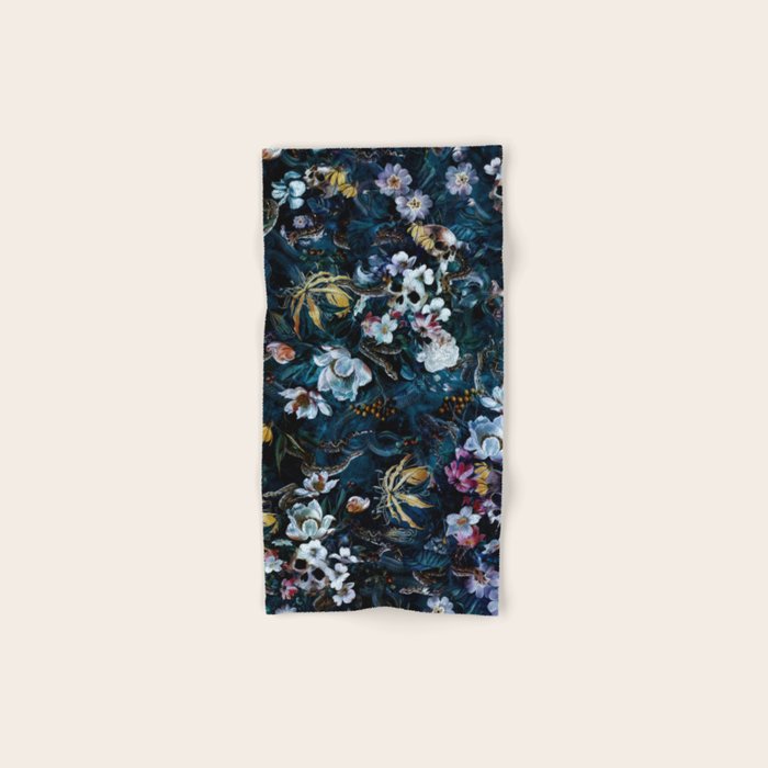 Skull Snake and Flowers Bath Towel Gallery Image 1