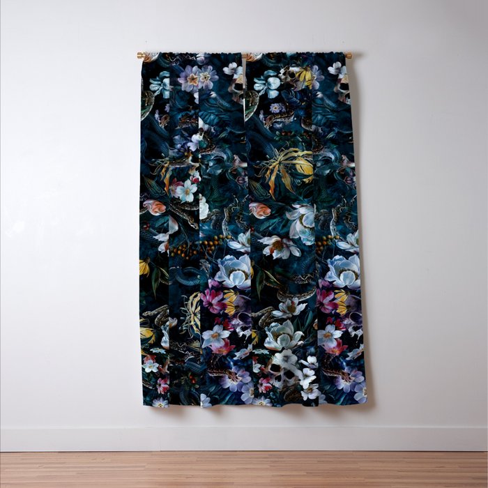 Skull Snake and Flowers Window Curtain Gallery Image 3