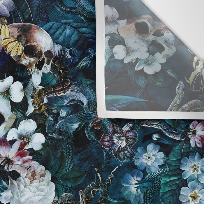 Skull Snake and Flowers Wall Tapestry Gallery Image 3