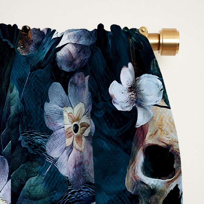 Skull Snake and Flowers Window Curtain Gallery Image 2