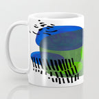 Modern Mid Century Fun Colorful Abstract Minimalist Painting Shapes & Patterns Swamp Monster Greens Coffee Mug Gallery Image 3