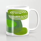 Modern Mid Century Fun Colorful Abstract Minimalist Painting Shapes & Patterns Swamp Monster Greens Coffee Mug Gallery Image 1
