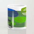 Modern Mid Century Fun Colorful Abstract Minimalist Painting Shapes & Patterns Swamp Monster Greens Coffee Mug Gallery Image 4