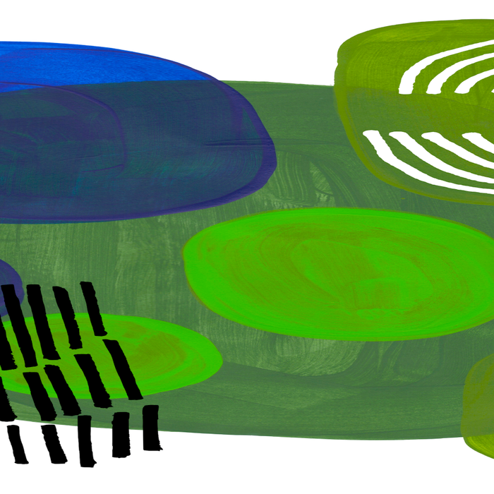 Modern Mid Century Fun Colorful Abstract Minimalist Painting Shapes & Patterns Swamp Monster Greens Coffee Mug Gallery Image 2