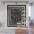 Woodcut Cactus Wall Mural Gallery Image 1