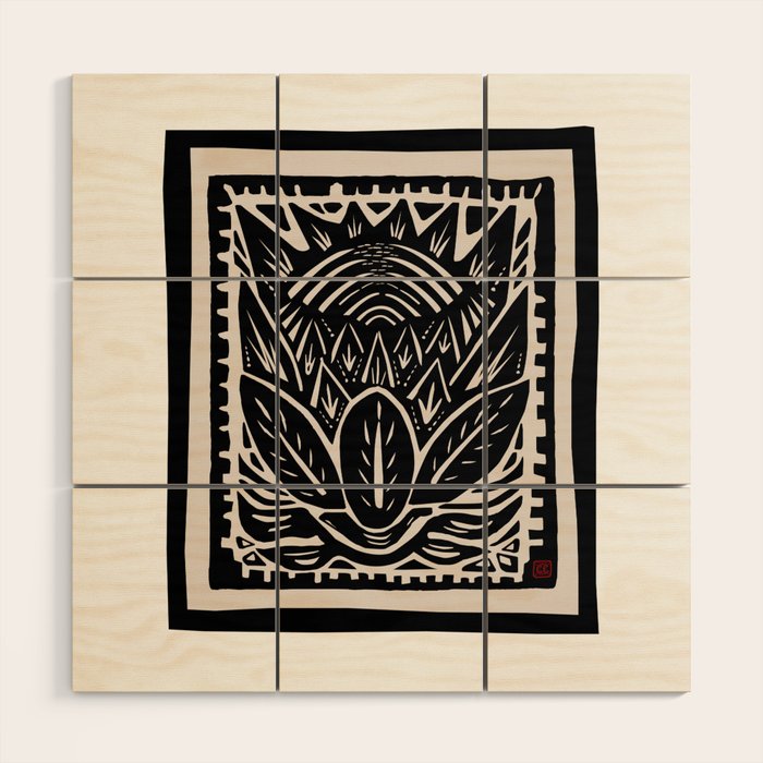Woodcut Cactus Wood Wall Art Gallery Image 1