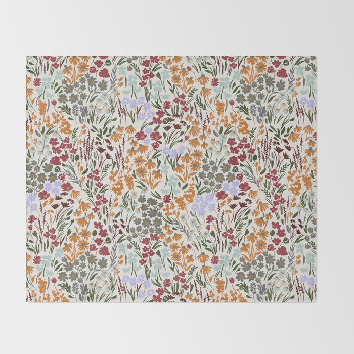 Spring flowery meadow 02 Throw Blanket Gallery Image 2