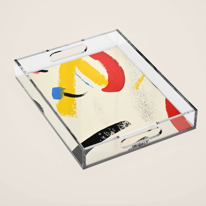 Abstract Colorful Brushtrokes Painting Acrylic Tray Gallery Image 1