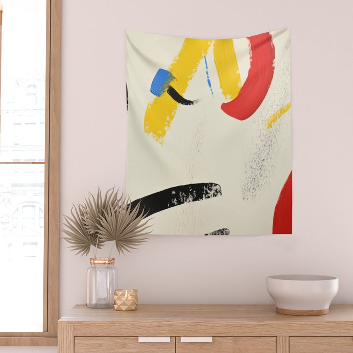 Abstract Colorful Brushtrokes Painting Wall Tapestry Gallery Image 2