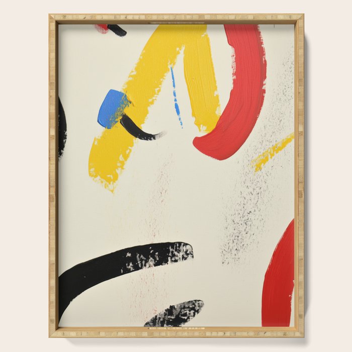 Abstract Colorful Brushtrokes Painting Serving Tray Gallery Image 1