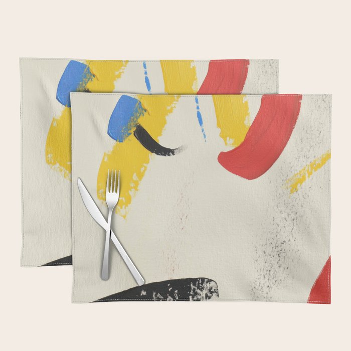 Abstract Colorful Brushtrokes Painting Placemat Gallery Image 1