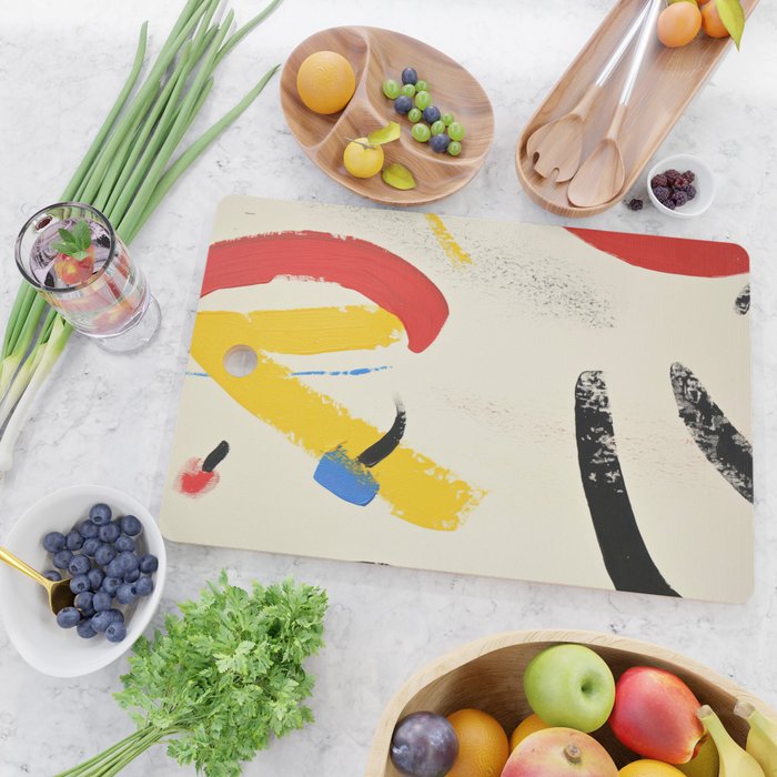 Abstract Colorful Brushtrokes Painting Cutting Board Gallery Image 2