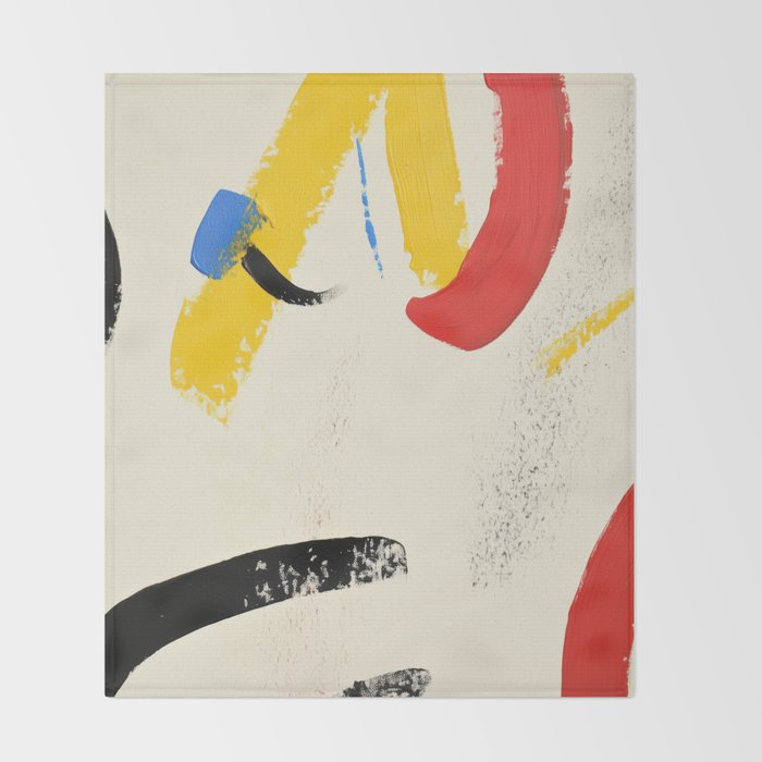 Abstract Colorful Brushtrokes Painting Throw Blanket Gallery Image 2