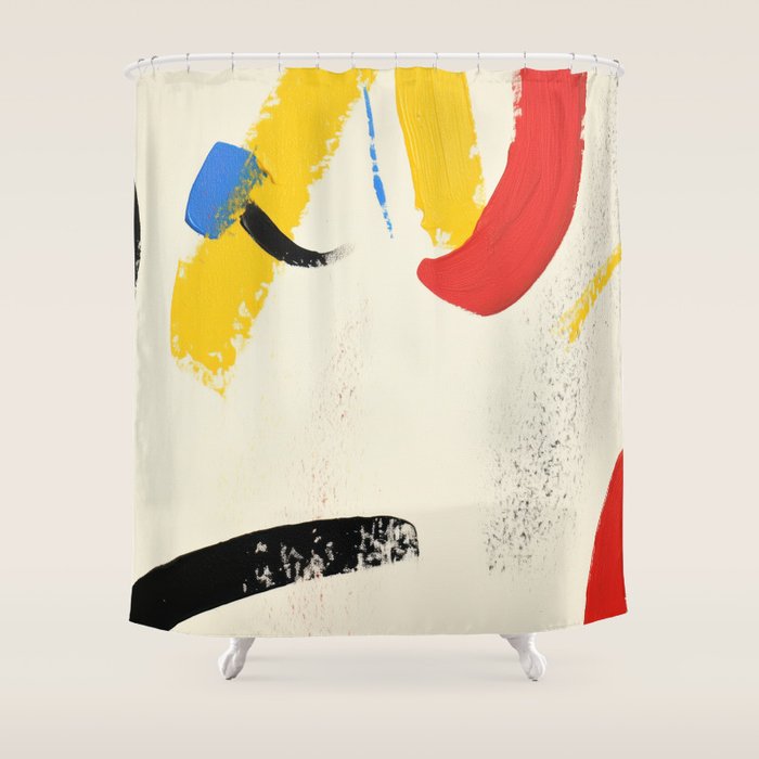 Abstract Colorful Brushtrokes Painting Shower Curtain Gallery Image 1
