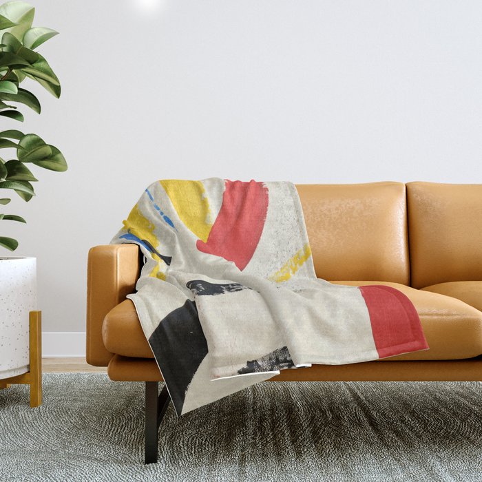 Abstract Colorful Brushtrokes Painting Throw Blanket Gallery Image 1