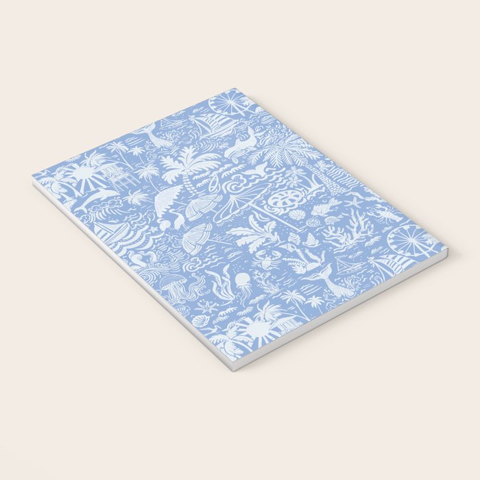 Coastal Daydreams Blue & White Ocean Collage Pattern Notebook Gallery Image 3