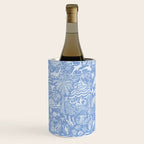 Coastal Daydreams Blue & White Ocean Collage Pattern Wine Chiller Gallery Image 1