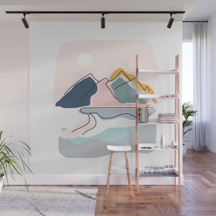 Minimalistic Landscape Wall Mural Gallery Image 1