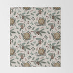 Winter Branches, Berries & Pine Cones Throw Blanket Gallery Image 2