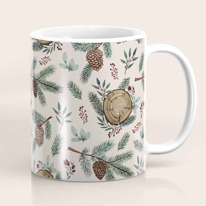 Winter Branches, Berries & Pine Cones Coffee Mug Gallery Image 1