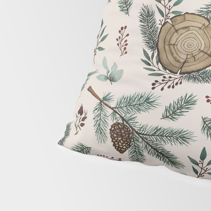 Winter Branches, Berries & Pine Cones Pillow Sham Gallery Image 4