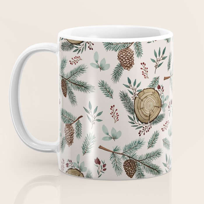 Winter Branches, Berries & Pine Cones Coffee Mug Gallery Image 3