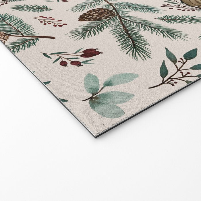 Winter Branches, Berries & Pine Cones Welcome Mat Gallery Image 2