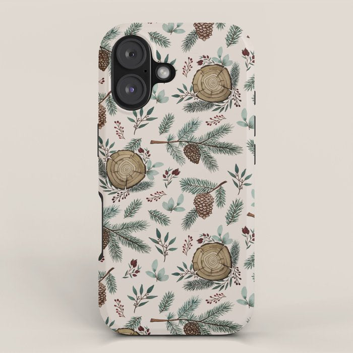 Winter Branches, Berries & Pine Cones iPhone Case Gallery Image 1