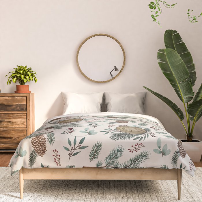 Winter Branches, Berries & Pine Cones Comforter Gallery Image 3