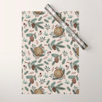 Winter Branches, Berries & Pine Cones Wrapping Paper Gallery Image 1